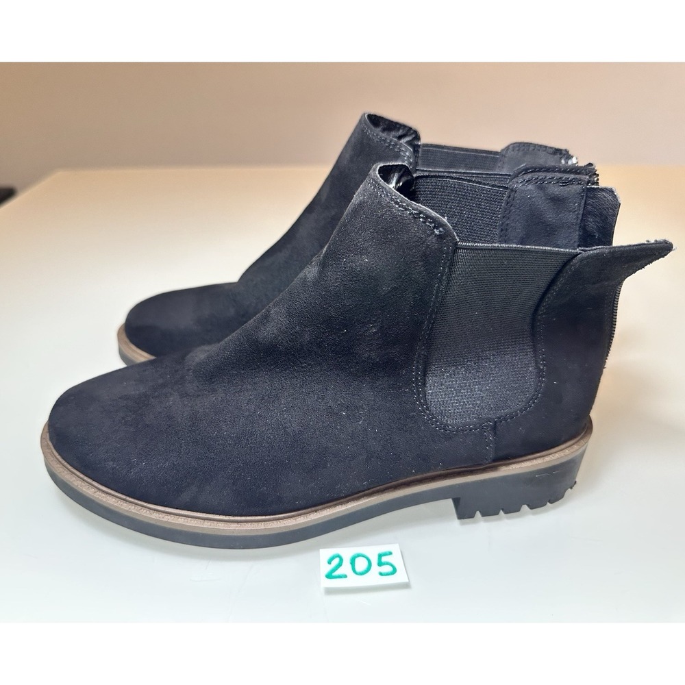 Kensie Ladie's Black Sandor Faux Suede Womens Short Boot Zipper Ankle Bootie 7M - Picture 11 of 11